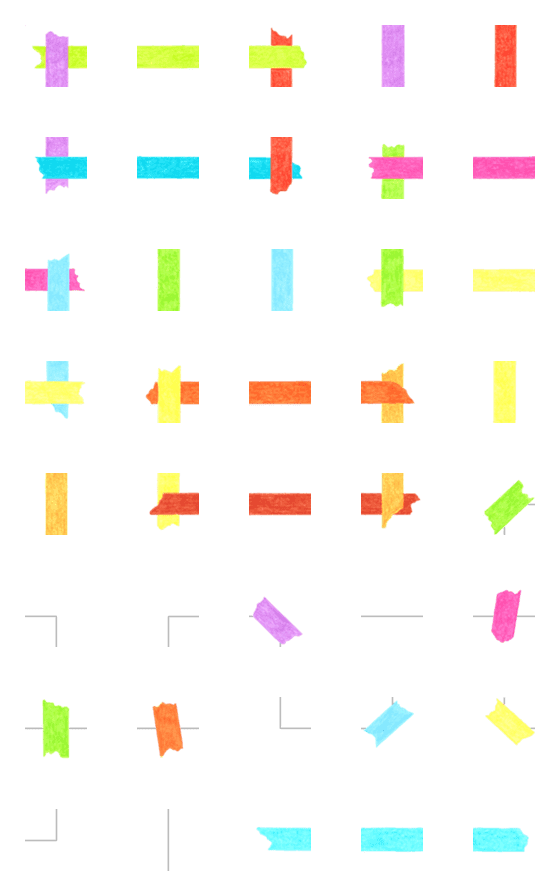 [LINE絵文字]かこってマステフレーム Vol.1の画像一覧