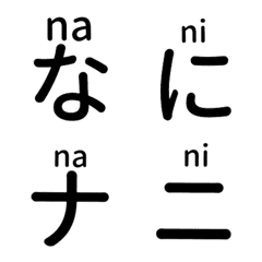 [LINE絵文字] ローマ字かな付き あいうえお！[な〜や行］の画像