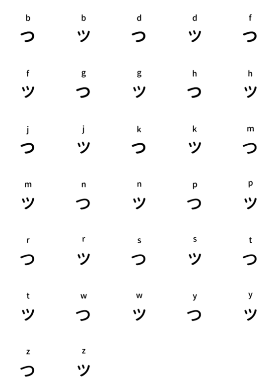 [LINE絵文字]ローマ字なか付き あいうえお！[っ］の画像一覧