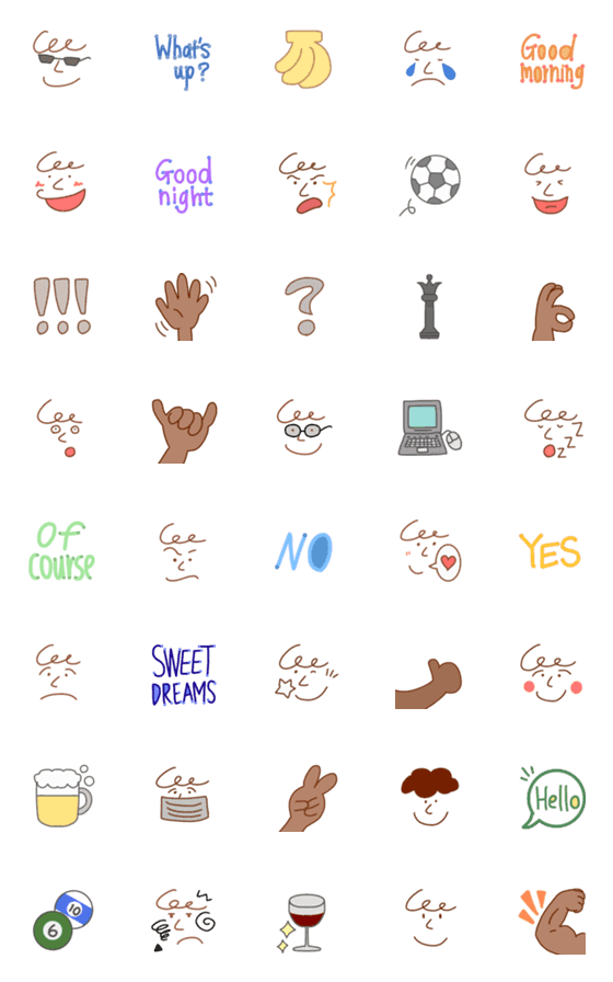 Line絵文字 男の子にも使える絵文字 40種類 1円