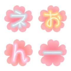 [LINE絵文字] ネオン チェリーピンクブロッサム 絵文字の画像