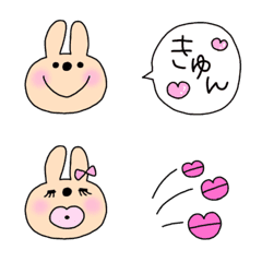 [LINE絵文字] スキスキうさぎ 絵文字の画像