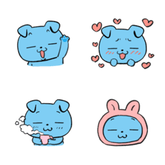 [LINE絵文字] Cute Blue Dog BluDogの画像