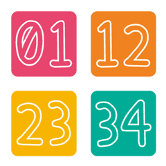 [LINE絵文字] Colorful numeral tags 03 [01-40]の画像