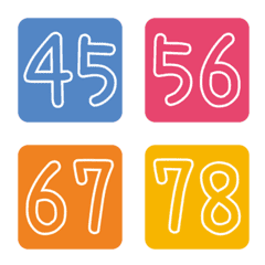 [LINE絵文字] Colorful numeral tags 03 [41-80]の画像