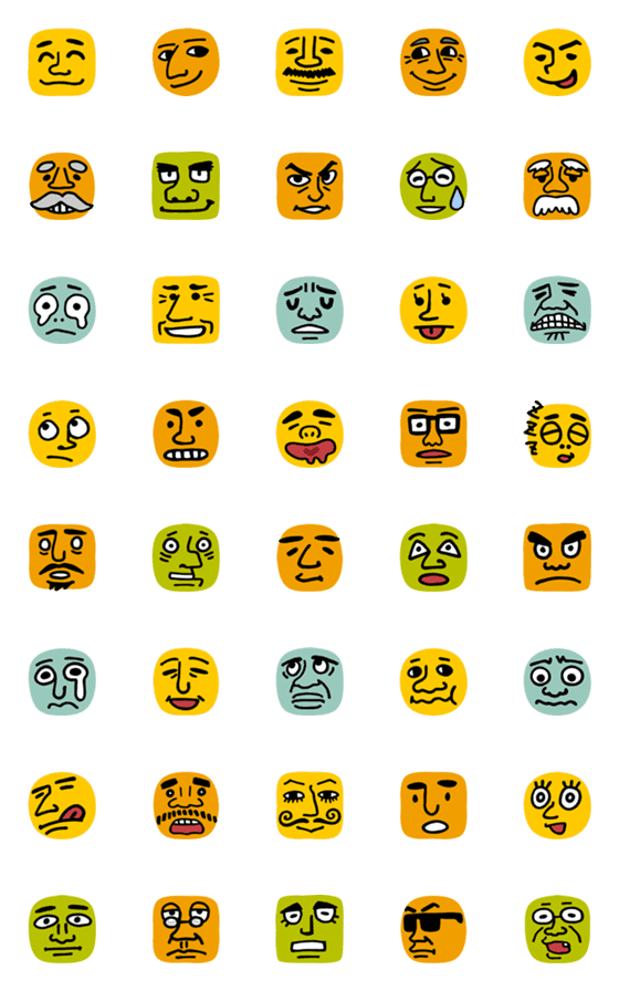 [LINE絵文字]色々なおじさんの顔の画像一覧
