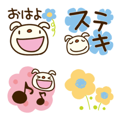 [LINE絵文字] てるてるいぬ♪お花絵文字の画像