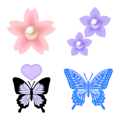 花と蝶(パステル)