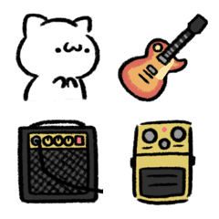 [LINE絵文字] ギタリストなねこの画像