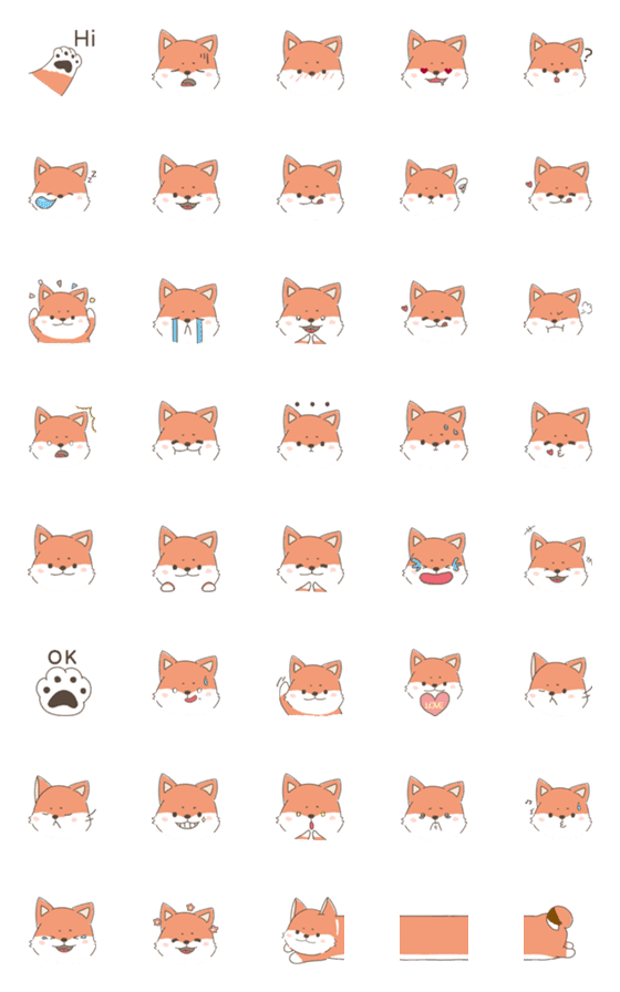 [LINE絵文字]Fox's  Emoji1の画像一覧