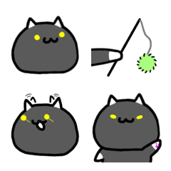 [LINE絵文字] シンプルで使えるかわいい猫絵文字の画像