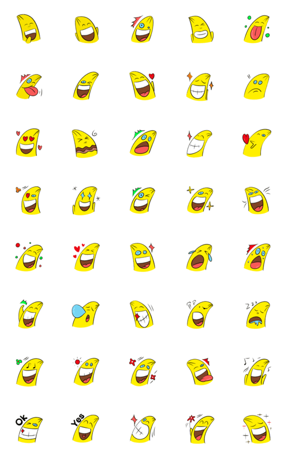 [LINE絵文字]Smile banana Emojiの画像一覧
