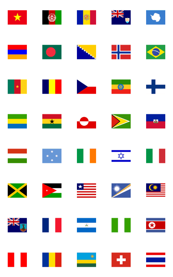 [LINE絵文字]Country Flags Vol. 2の画像一覧