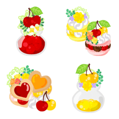 [LINE絵文字] Cute Cherry Sweets Emojiの画像