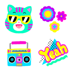 [LINE絵文字] VIVID 80’s EMOJIの画像