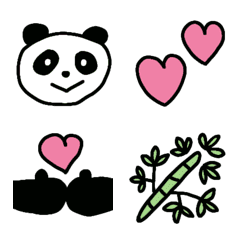 [LINE絵文字] パンダ♪基本の絵文字セットの画像
