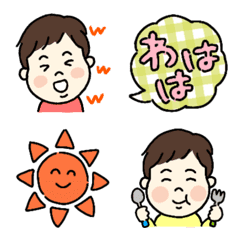 [LINE絵文字] ほっぺがかわいい男の子♪カラフル絵文字の画像