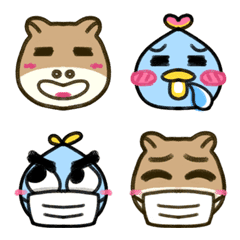 [LINE絵文字] Fat Capybara and Rock bird are cuteの画像