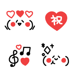 [LINE絵文字] くっきり見やすい♡顔文字絵文字(1)の画像