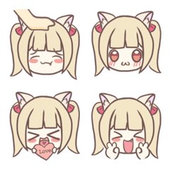 [LINE絵文字] White Neko Sweetie Catの画像