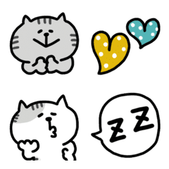 [LINE絵文字] セットで使いやすいねこがいっぱいの絵文字の画像