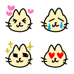 [LINE絵文字] さんかく猫耳にゃんこの画像