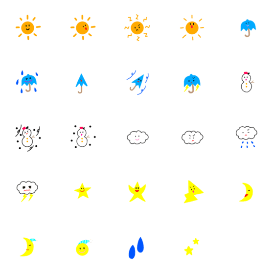[LINE絵文字]天気マークの画像一覧