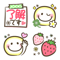 [LINE絵文字] 手描きパステル♥ゆるかわスマイル絵文字の画像