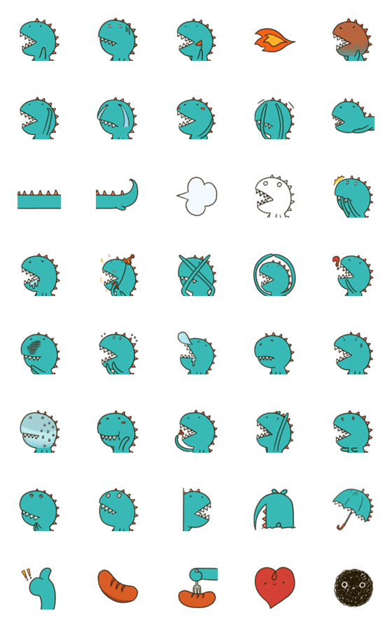 [LINE絵文字]Cupo dinosaur emojiの画像一覧