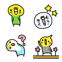 [LINE絵文字] 仲良しインコ達の絵文字の画像