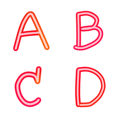 [LINE絵文字] ABC .. A-Z  neon style englishの画像