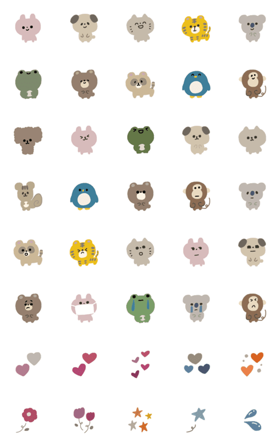 [LINE絵文字]Lovely animals♡の画像一覧