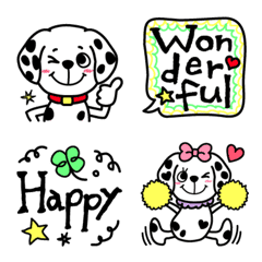 [LINE絵文字] おしゃれドット♥ダルメシアン絵文字の画像