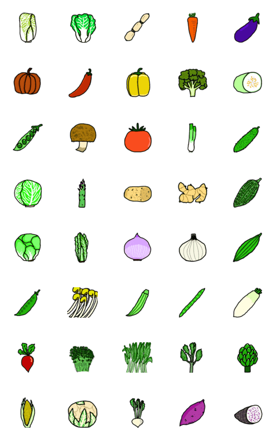 [LINE絵文字]40野菜絵文字の画像一覧