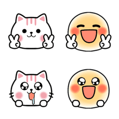 [LINE絵文字] コラボ♥️ふわスマイルと猫ネクニャ絵文字の画像