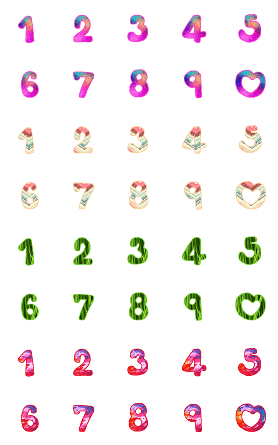 [LINE絵文字]Cutie emoji : funny numberの画像一覧
