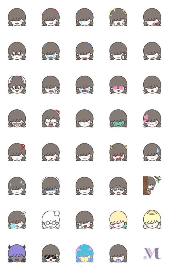 [LINE絵文字]◓メカクレガール◓の画像一覧