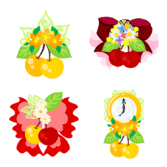 [LINE絵文字] Cute Cherry Emojiの画像
