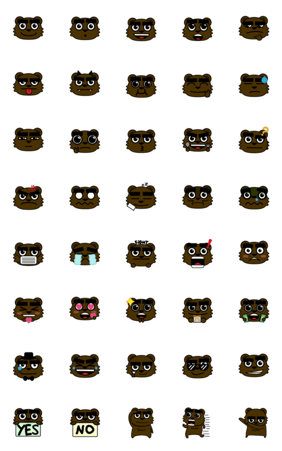 [LINE絵文字]Bigbrow Emojiの画像一覧