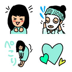 [LINE絵文字] みんみんミントちゃん①の画像