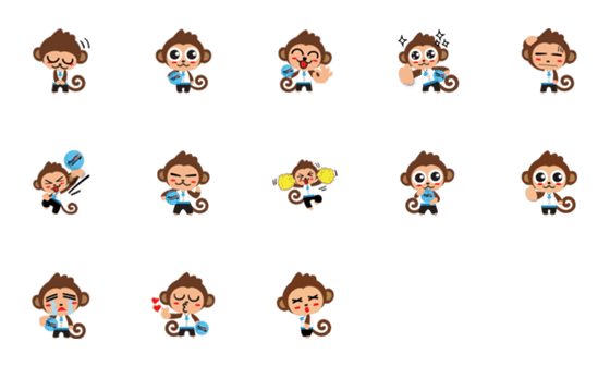 [LINE絵文字]TIRAKI Health Monkey Emojiの画像一覧