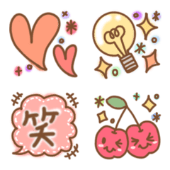 [LINE絵文字] ふわふわ絵文字 基本セット♥の画像