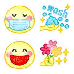 水彩色えんぴつ☆スマイル編 絵文字の絵文字メイン画像