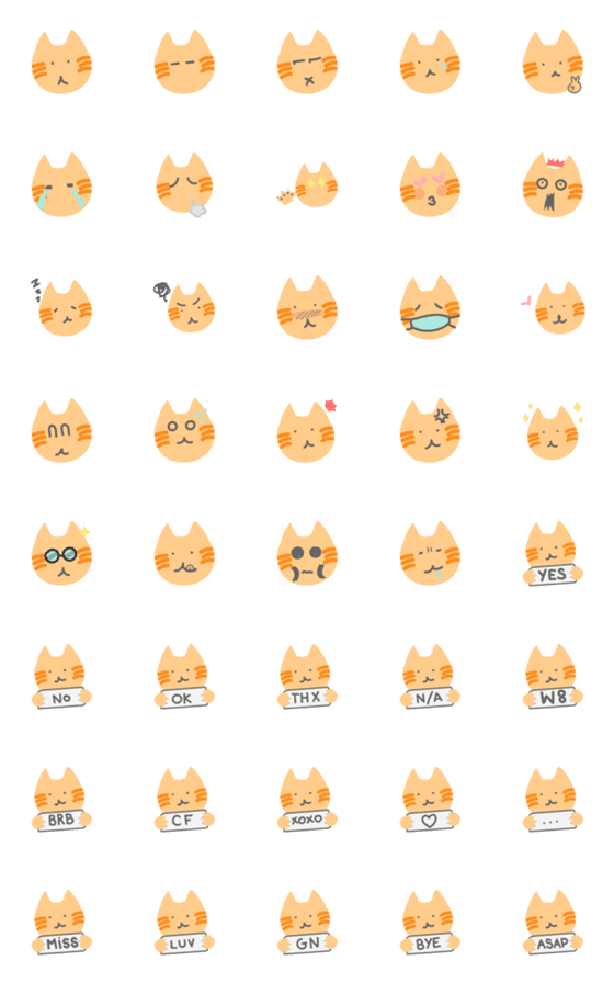 [LINE絵文字]Orange tabby catの画像一覧