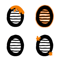 [LINE絵文字] Cutie emoji : black orange numberの画像