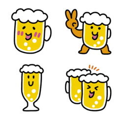 [LINE絵文字] ほほえむビールの絵文字の画像