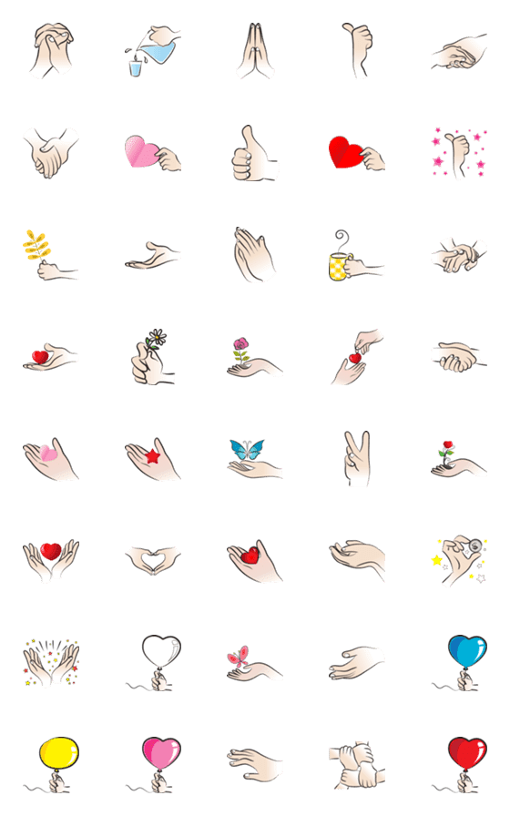 [LINE絵文字]cartoon hand talk2の画像一覧