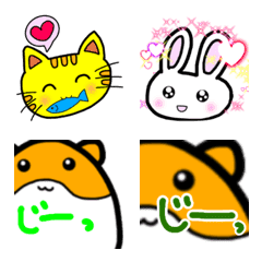 [LINE絵文字] まんまるな動物たち絵文字の画像
