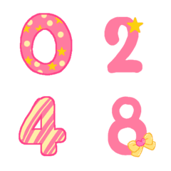 [LINE絵文字] Cutie emoji : pinky star numberの画像