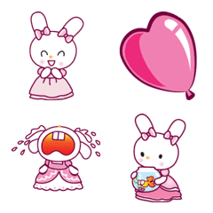 [LINE絵文字] pink princess rabbit story 4の画像